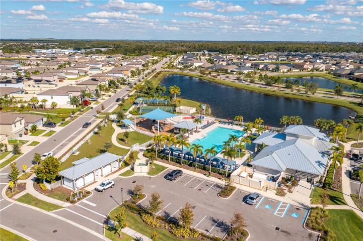 Aerial view of community amenities