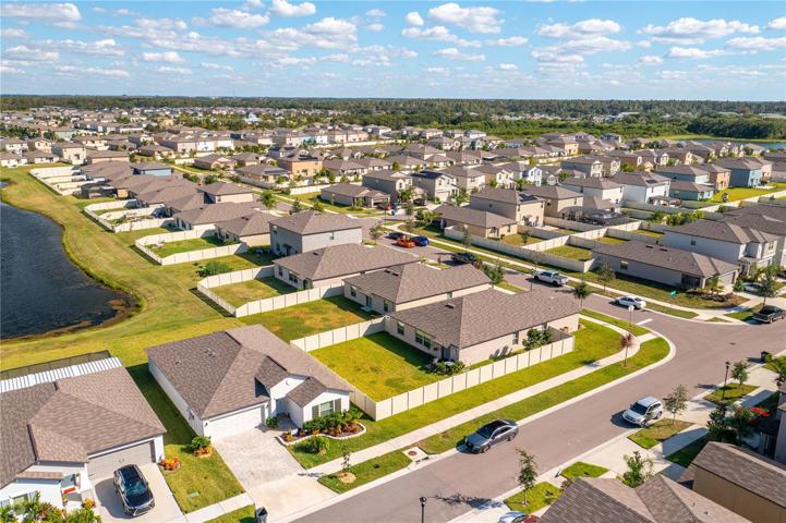 Aerial view of neighborhood