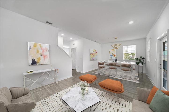 Virtually staged - living and dining room when you first enter