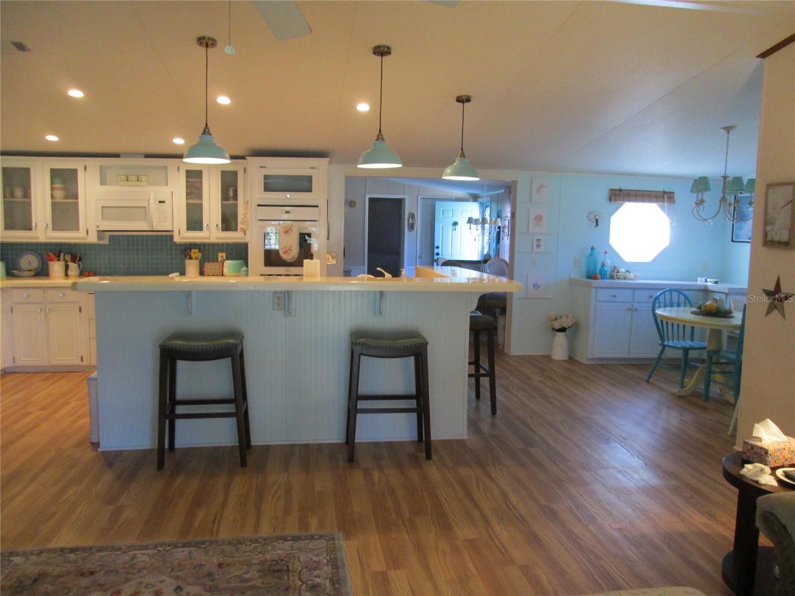 Family room looking towards kitchen