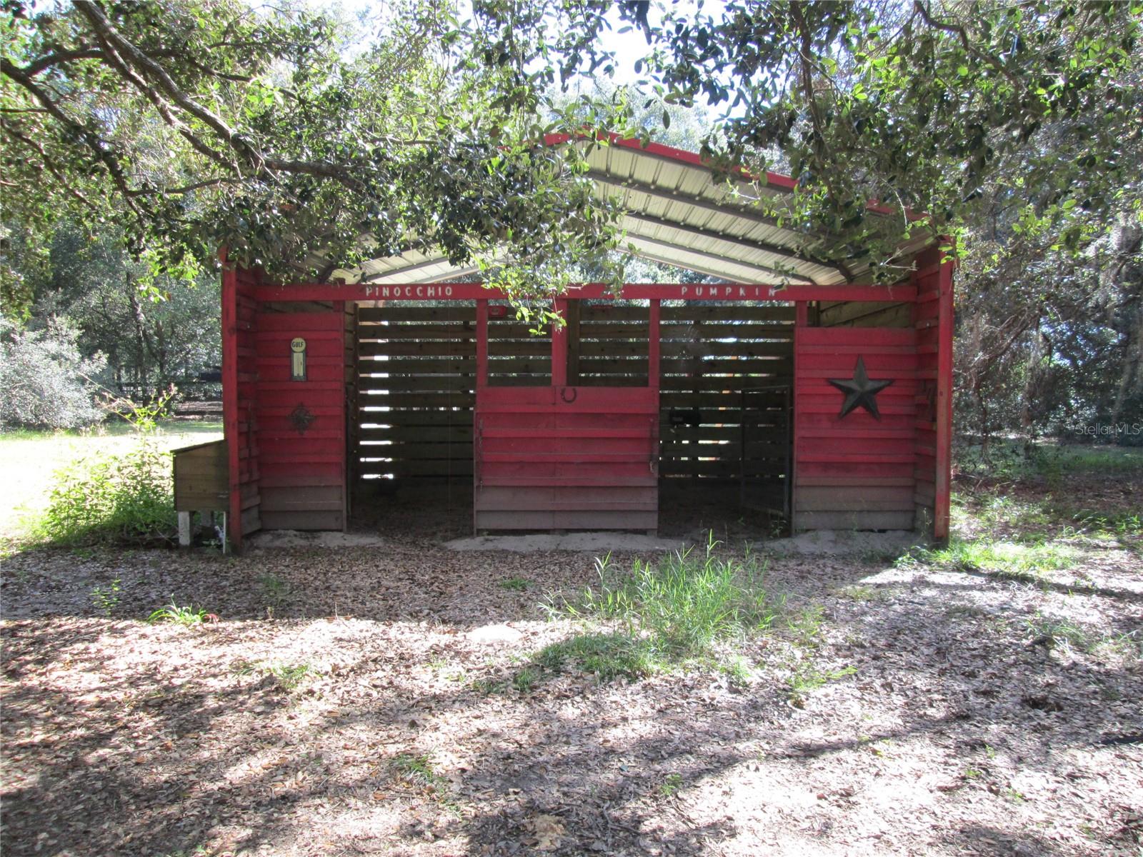 Front of barn