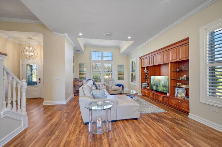 Entry area opens to great room.