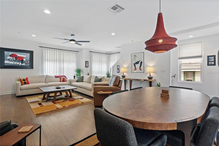 Open living room/ dining room