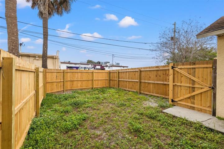 Fenced backyard