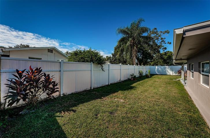 Large fenced in yard