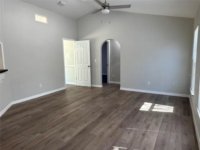 View from front door looking into family room