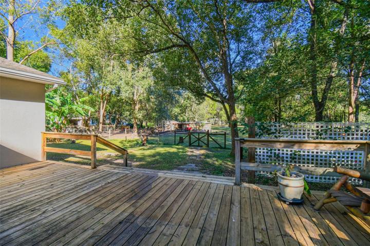 Rear porch deck looking out to back yard