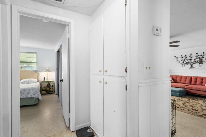 Hallway with Built in Storage Cabinets