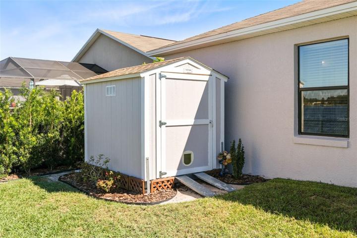 A shed for storing all of your gardening and landscaping tools.