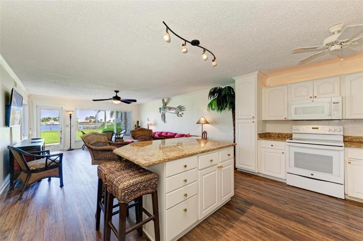 Open living with full water views