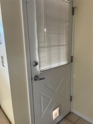 Back door with pet door attached