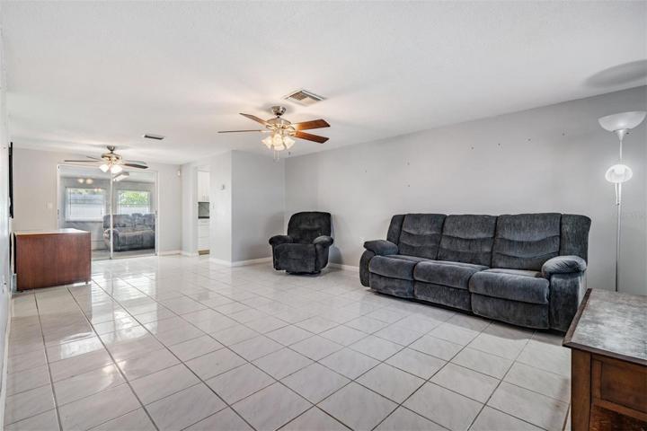 Spacious open living room/dining room.
