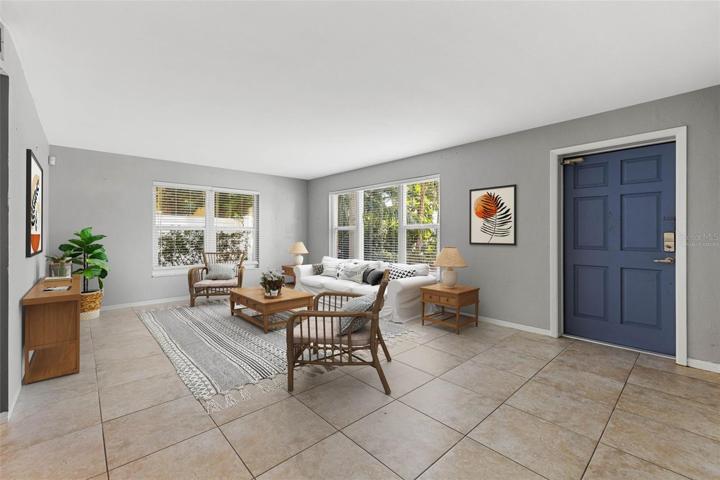 Virtually staged - Downstairs unit - living room