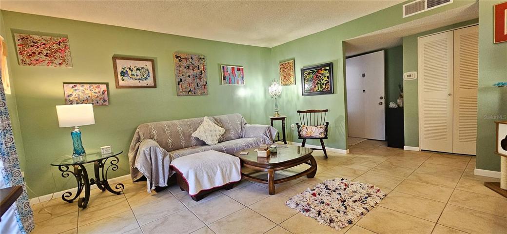 Kitchen open to living area