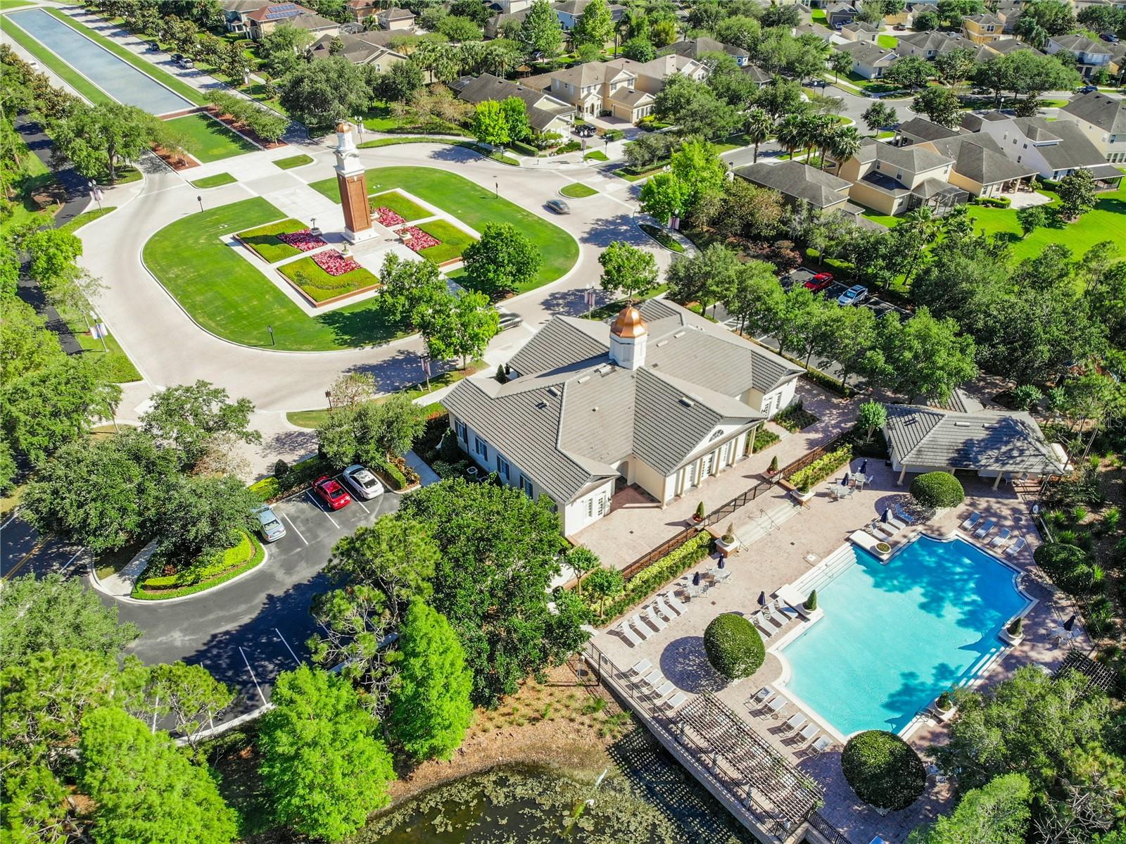 Clubhouse &amp; Pool - Drone View