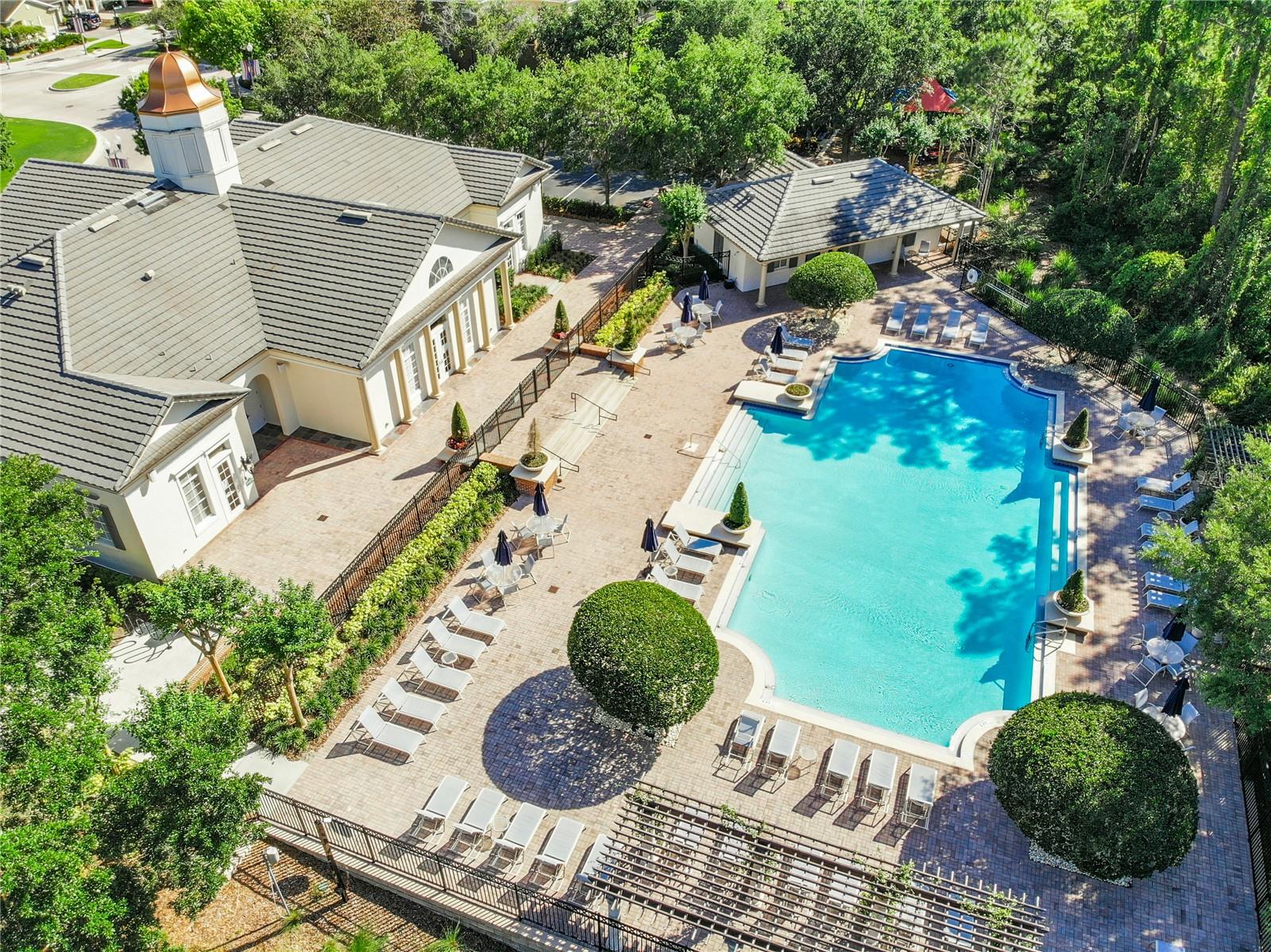 Clubhouse &amp; Pool - Drone View