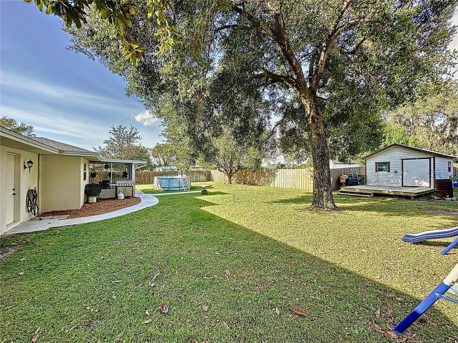 Huge Back Yard and Giant storage shed