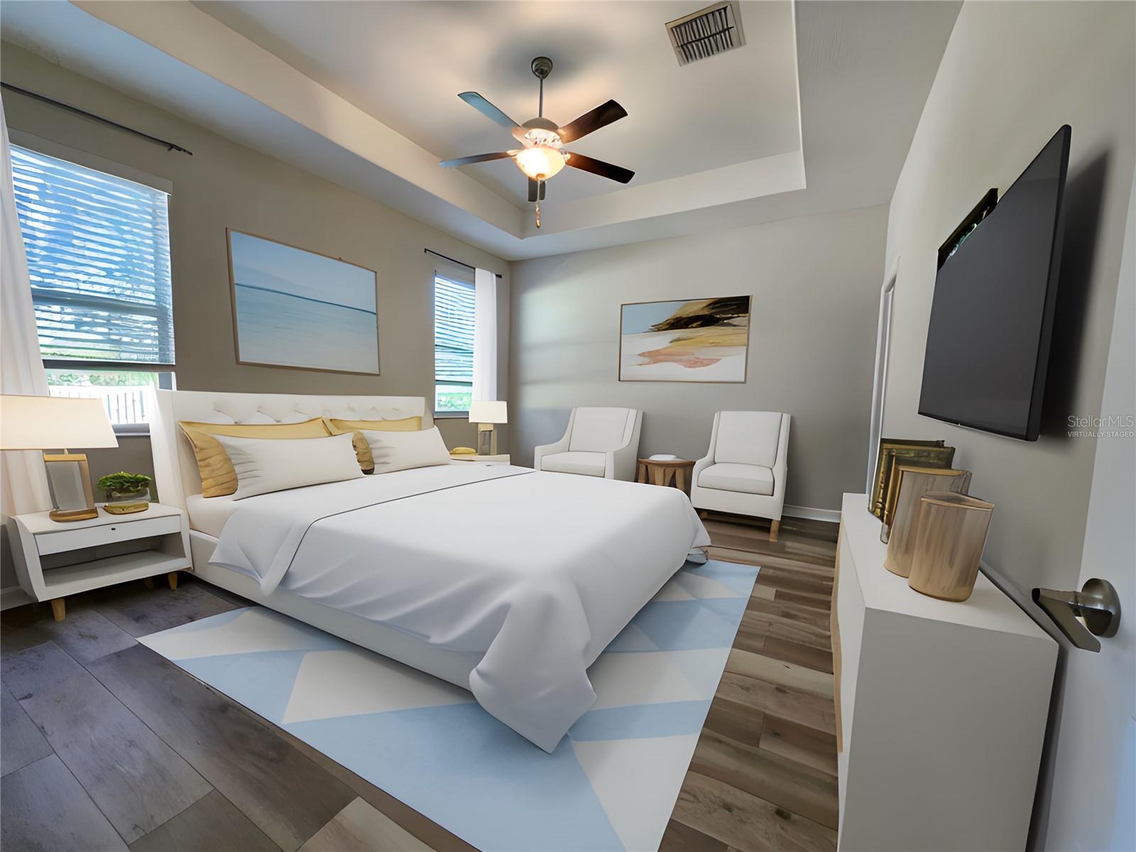 Virtually Staged Owner's Bedroom