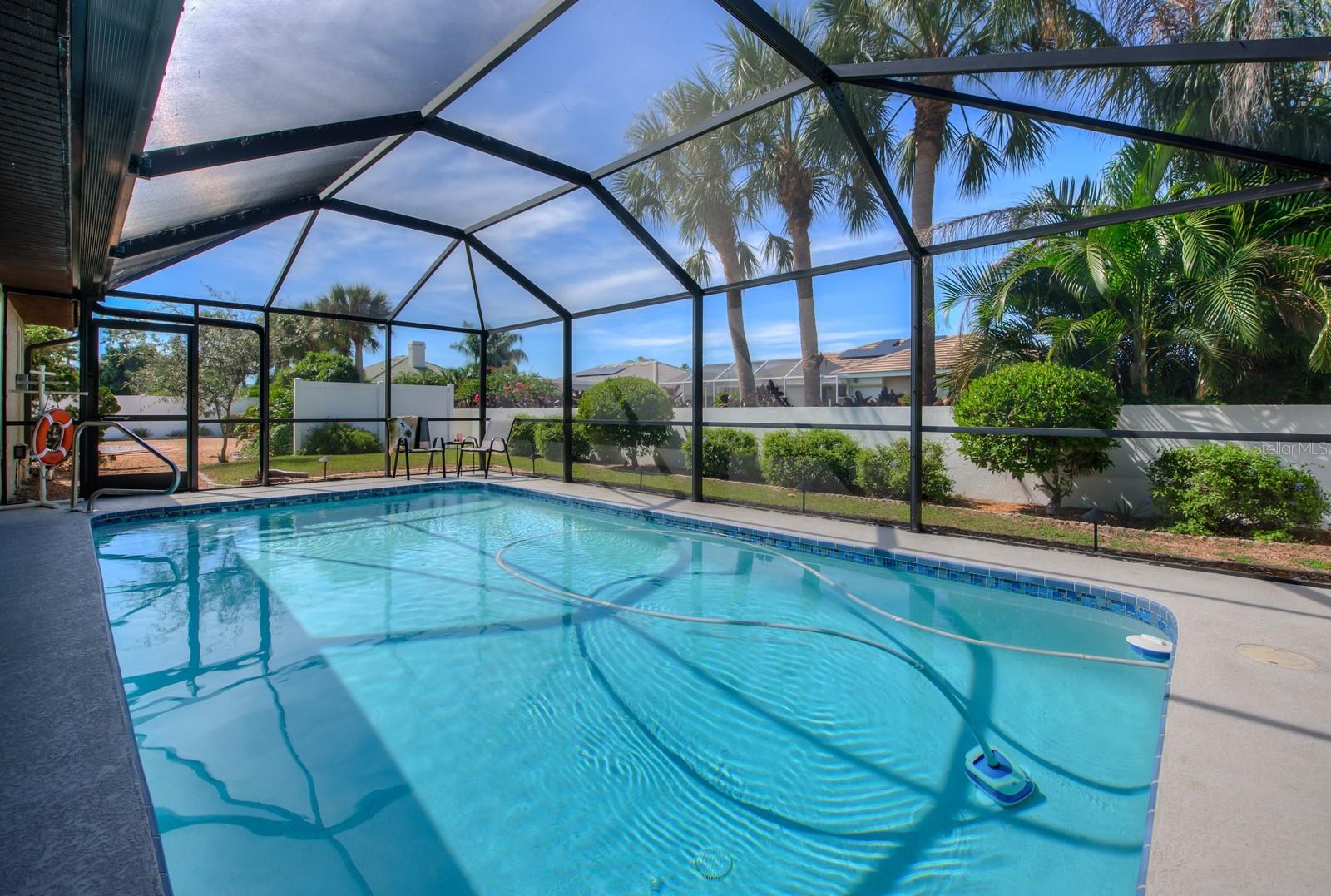 The pool cage was installed in 2016, gorgeous nightly sunsets from the resurfaced deck will amaze you.