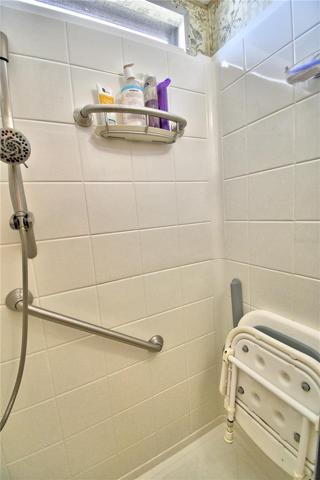 Owner's Bathroom - Shower with grabs rails.