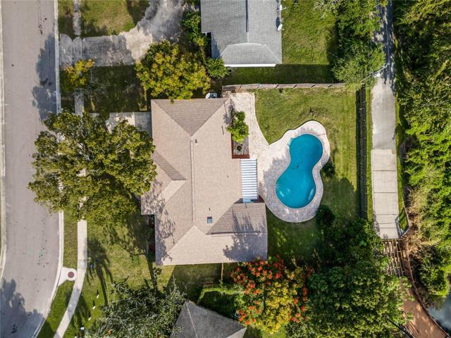 Aerial View with Bike Trail behind home