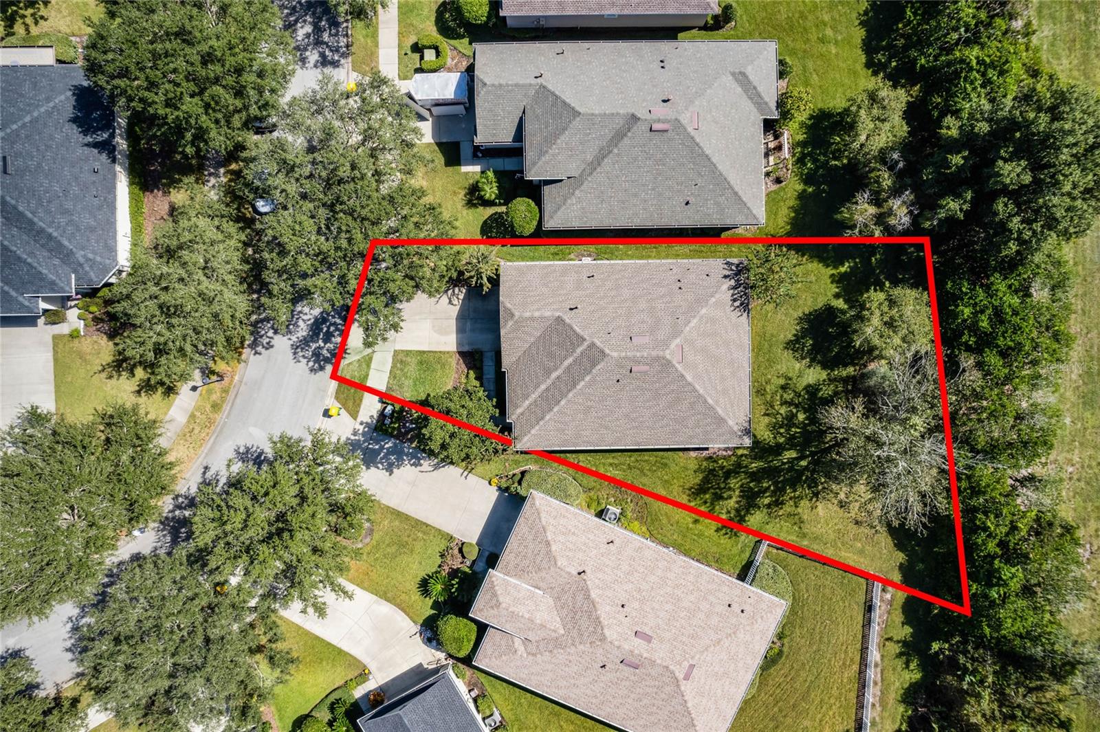 Aerial view from above the home