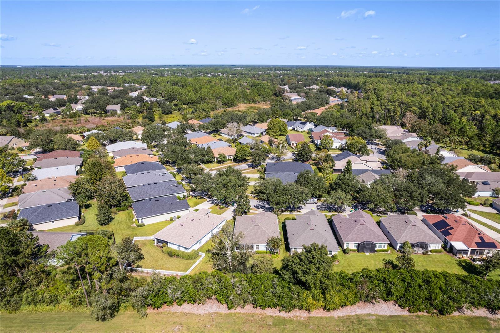 Aerial view from behind the home