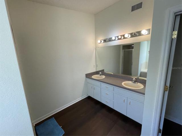 Twin vanity in master bathroom