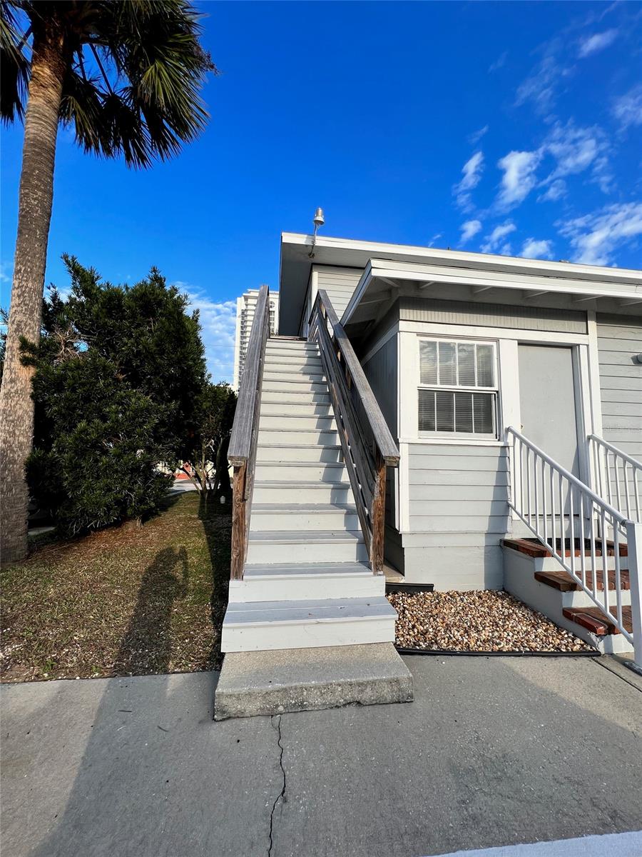 Unit C rear entrance stairway