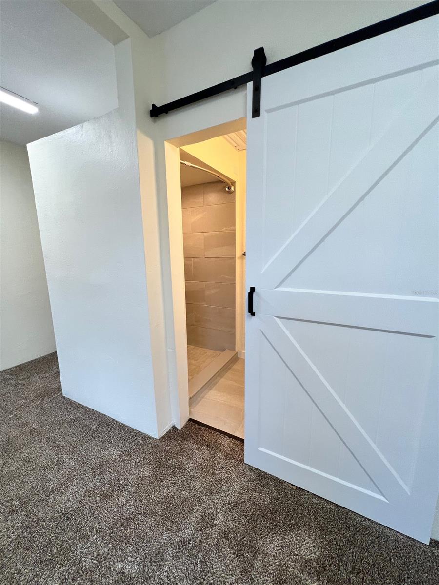 Unit B barn door detail