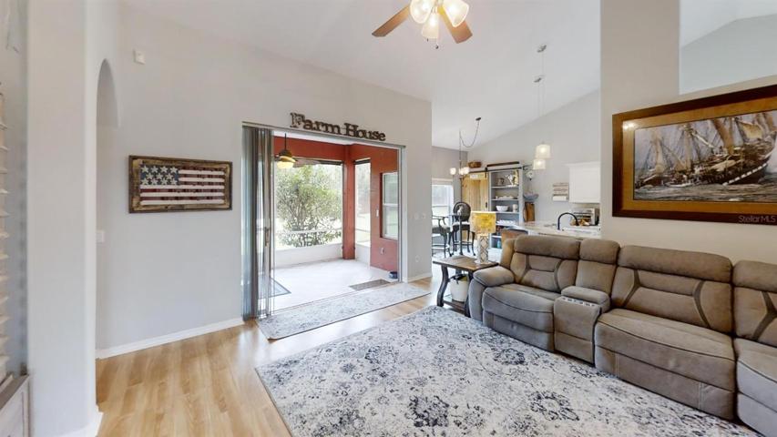 Livingroom with 9' Sliders to Back Porch