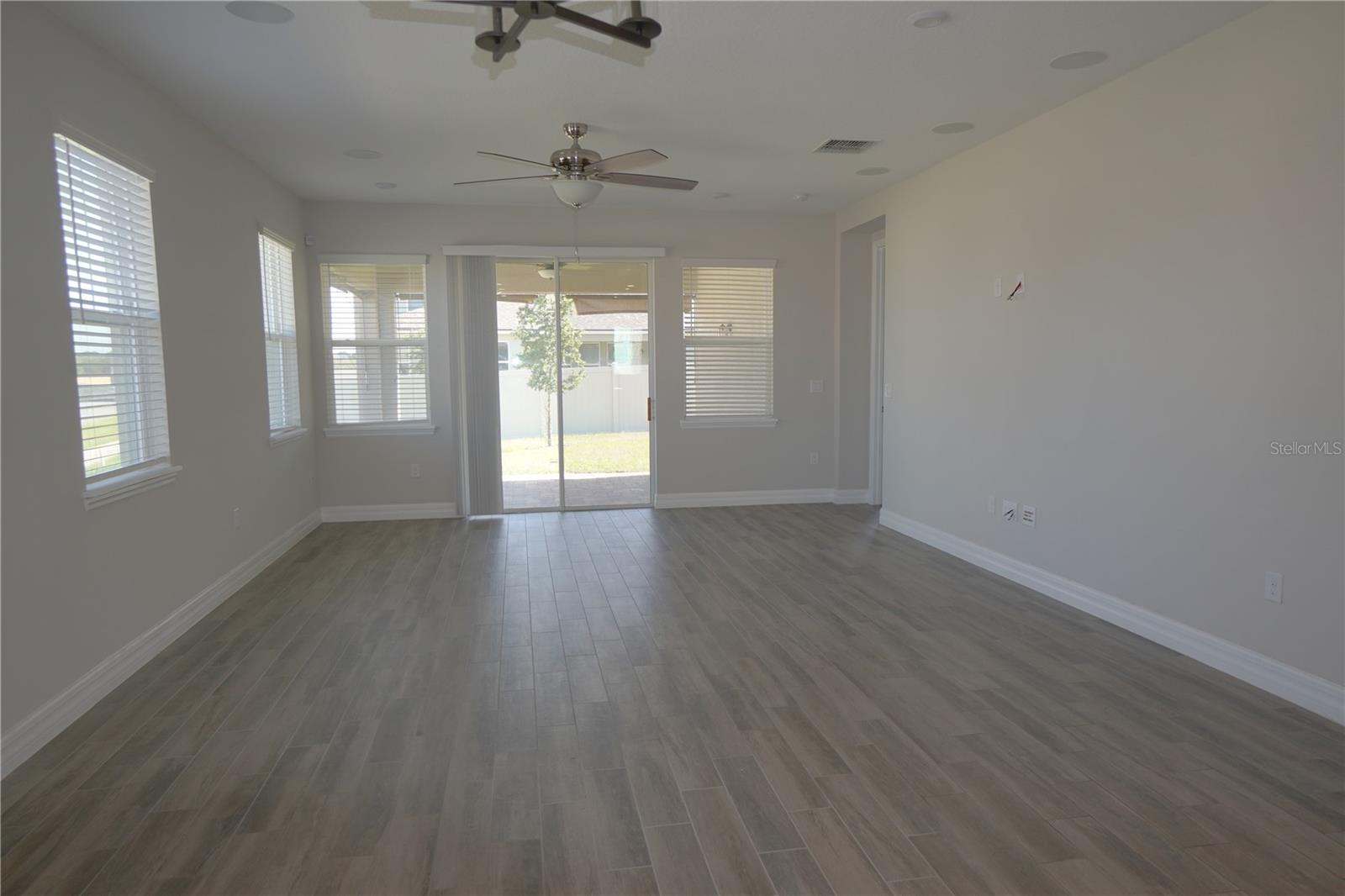 Spacious family room with lots of light!