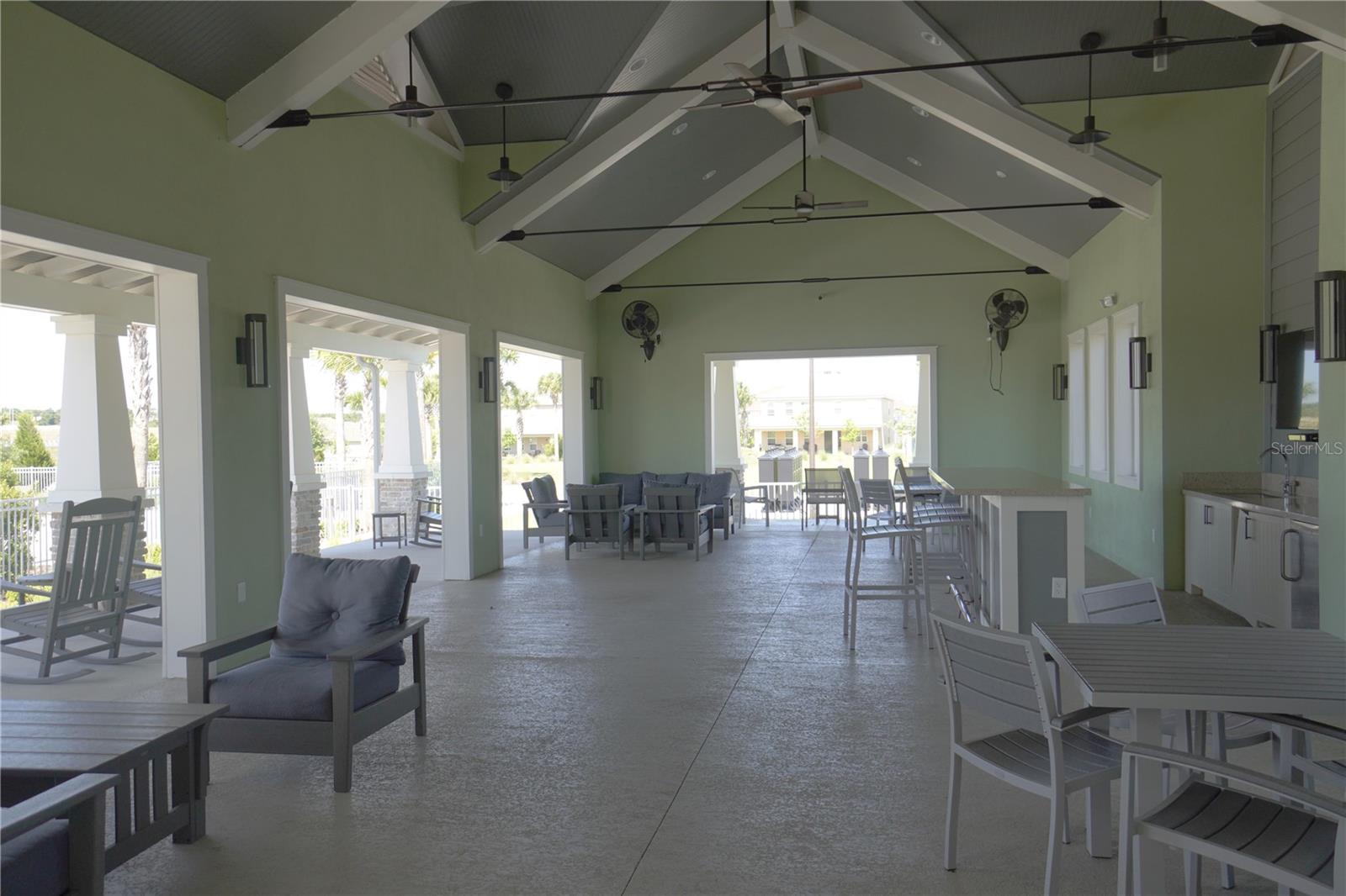 Outdoor entertainment area at the community club house