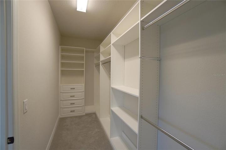 Custom closets in the master bedroom
