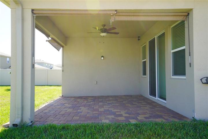 Covered porch with sun shades