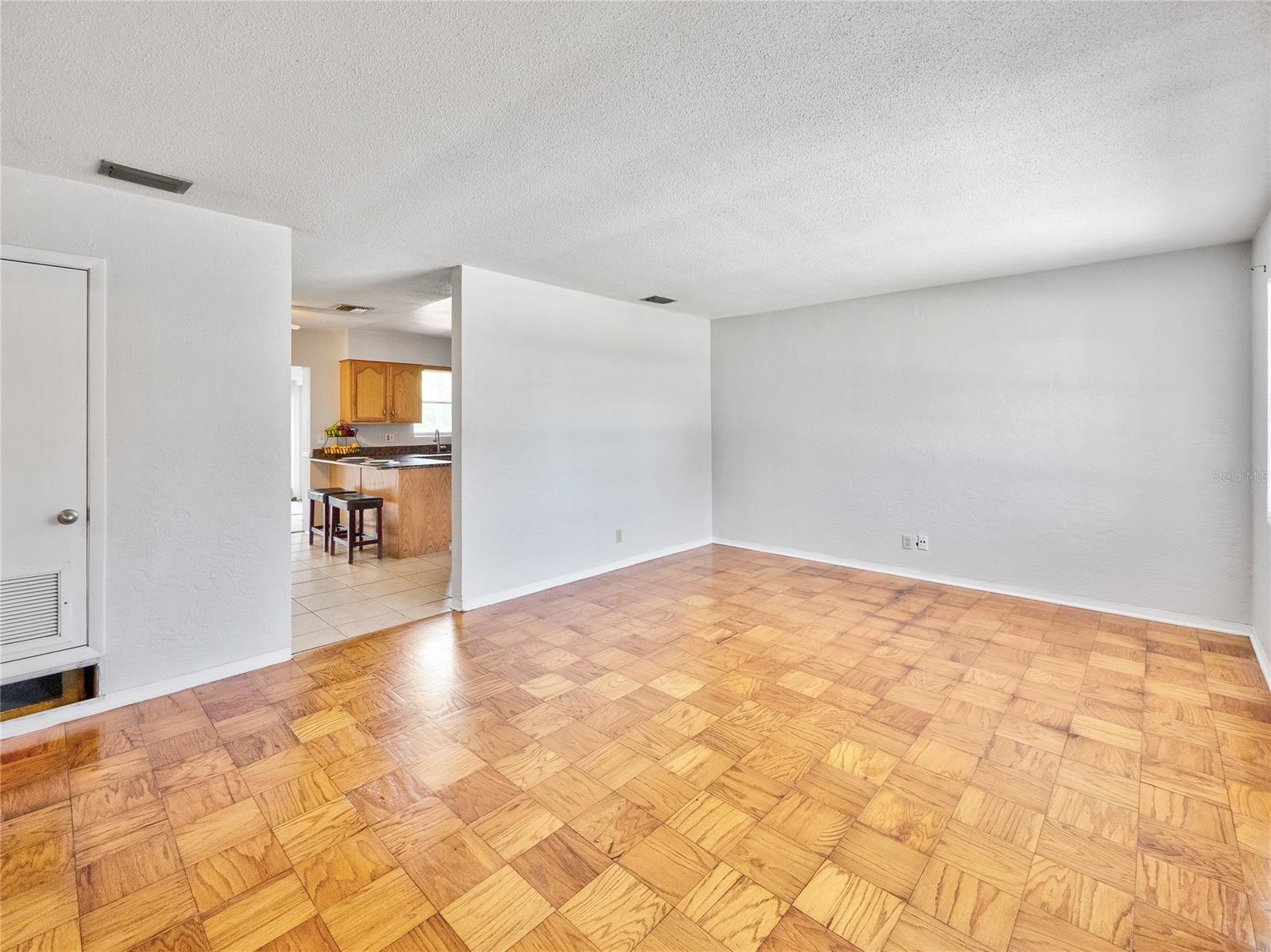 Living Room with Parquet flooring