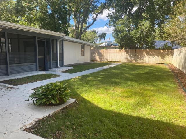 back side yard to fencing