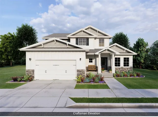 Edgeworth Craftsman w/ Front Load Garage. Color selection may vary