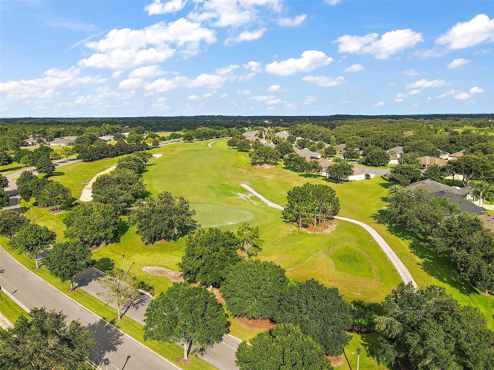 Aerial view of golf course