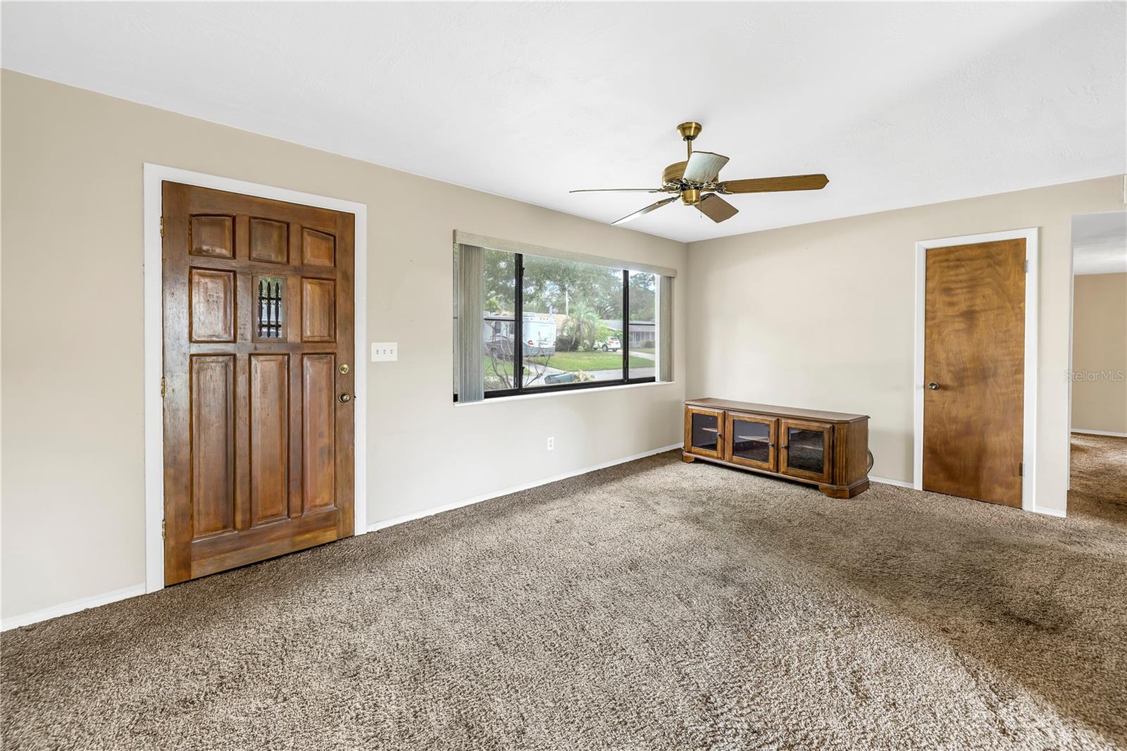 Front Door, Front windows and Living Room