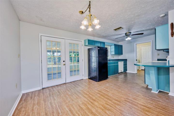 French doors in the dining area