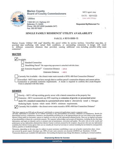 Marion County utilities letter