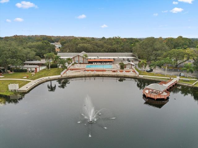 Aerial View of the Pool, Clubhouse and Sports Courts