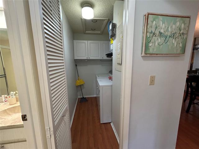 Laundry Room w Full Size Washer and Dryer