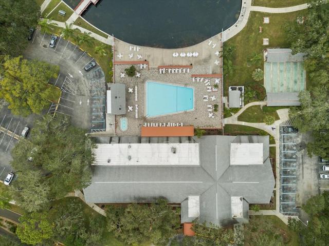 Aerial View of Clubhouse Facilities, Parking Lot