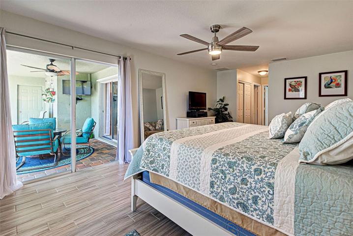 Master bedroom with sliders to pool