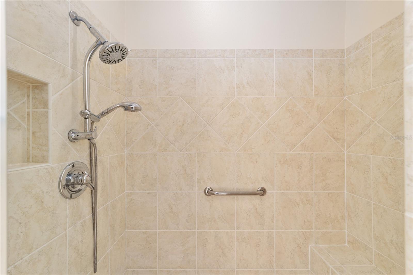 Primary Shower with bench seat