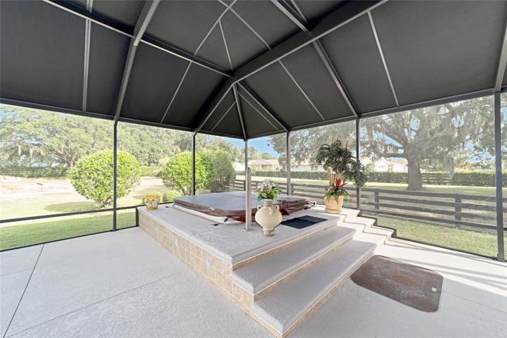 Spa with covered waterproof Birdcage and peaceful view