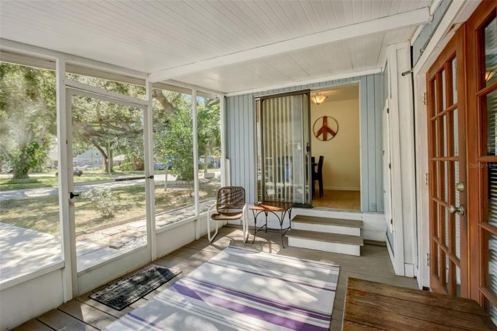 View of screened front porch