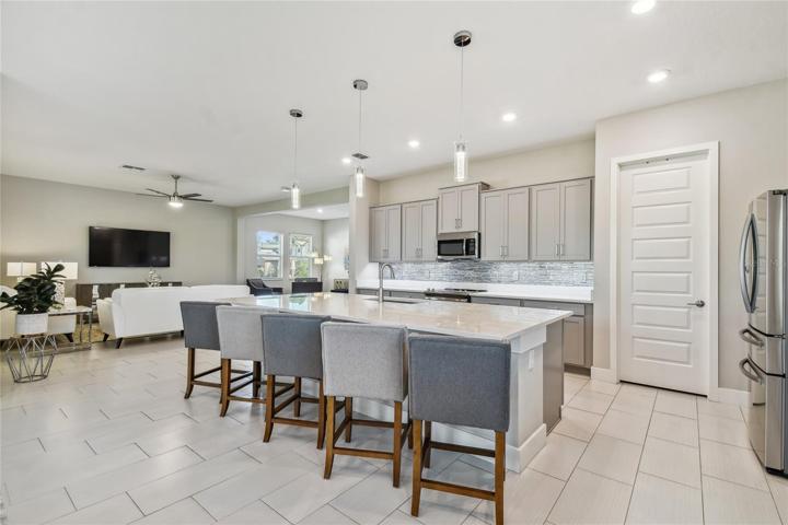 island view and kitchen